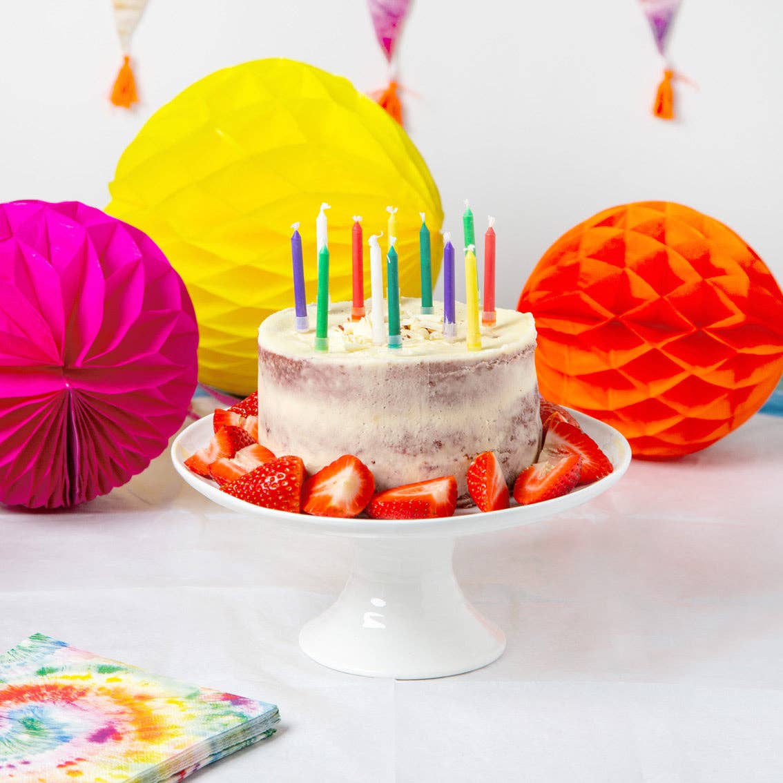 Talking Tables USA - Wholesale Cake Candle - Rainbow Flame Birthday Candles - 12 Pack | Cake Candles |3
