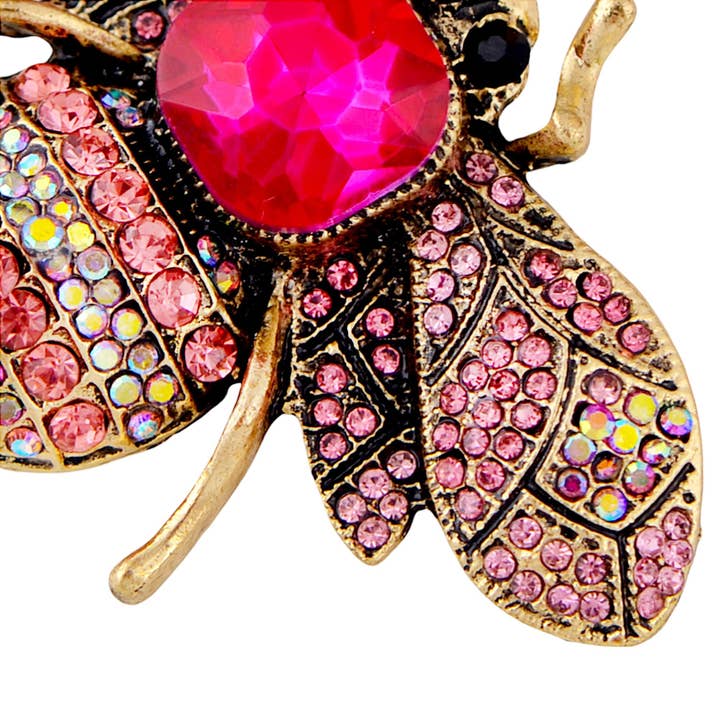 AK Brand – wholesale Brooch – Bee Brooch Pin Rhinestone Insect Flower Jewelry3