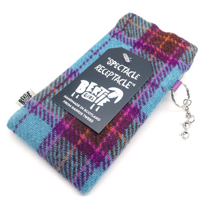 Spectacle Receptacle - Teal Tartan voor wholesale door Bertie Girl