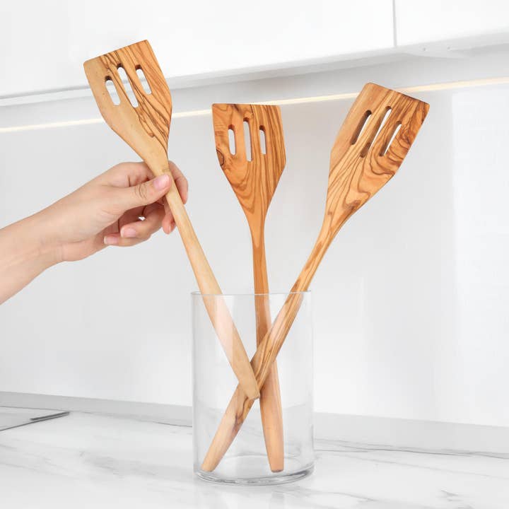 Krafts GmbH Olive Wood - Wholesale Spatula/Turner - Handmade Olive Wood Slotted Turner Spatula - Kitchen Utensil1