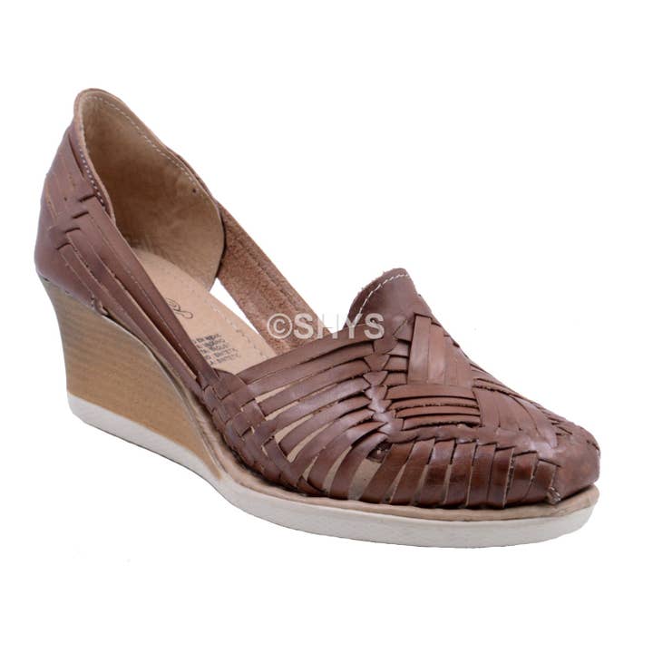 Chedron Leather Mexican Wedge Sandals For Woman Huaraches DPS-168 for wholesale on Faire