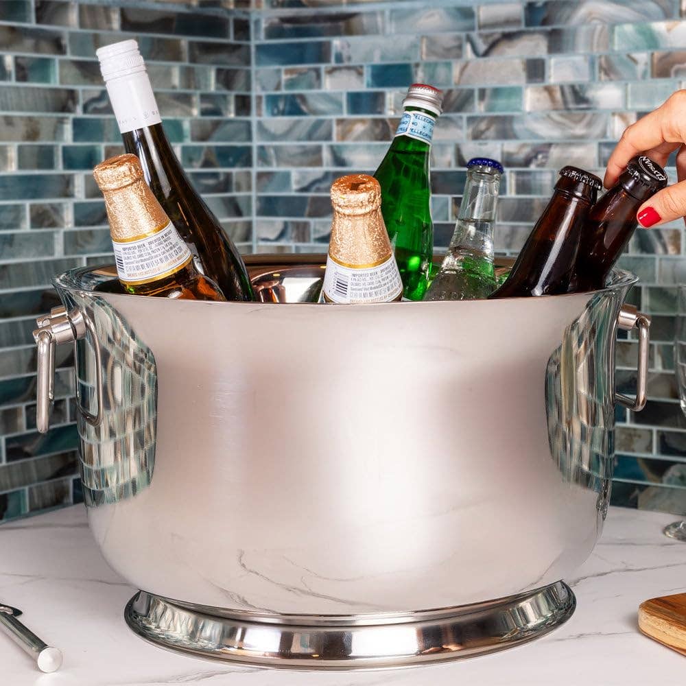 Sol Living - Wholesale Bar Tool - Demetricus Stainless Steel Beverage Tub Ice Bucket 4.3 Gal2