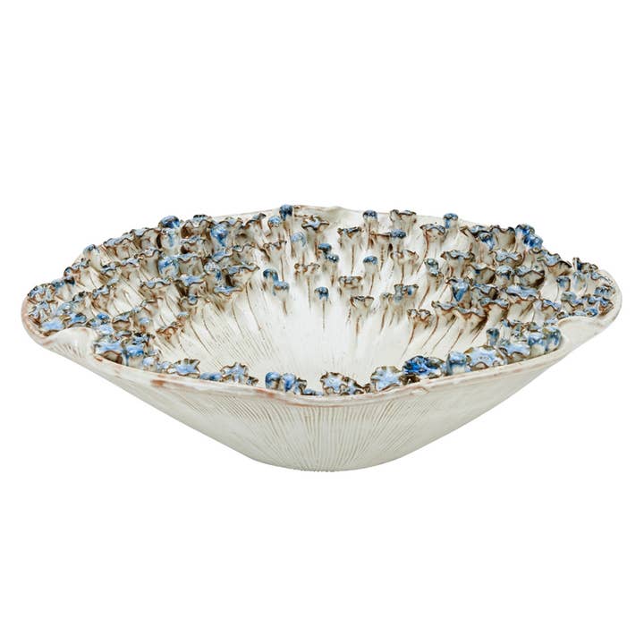 Continental Home - Wholesale Decorative Plate/Dish/Bowl - Blue & White Barnacle Hand Crafted Ceramic Bowl