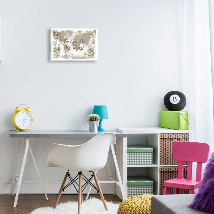 Stupell Industries - Vendita all'ingrosso Decorazione da parete - Bambini e neonati - Arte della Targa Murale con Mappa Floreale Ispiratrice