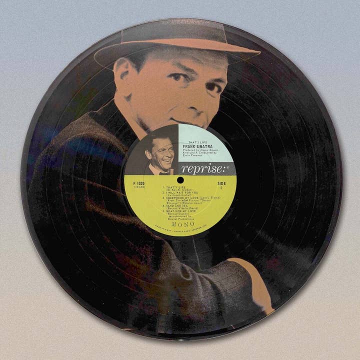 Gold Record Outlet - Wholesale Wall Accent - Frank Sinatra That's Life 12" Black Vinyl Lp Laser Etched Wa