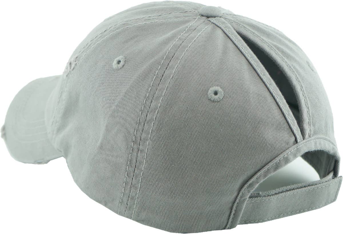 KBETHOS - Wholesale Ponytail Cap - Women's - Ponytail Washed Distressed Cotton Cap61