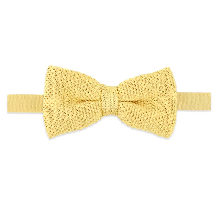 Children's Knitted Bow Tie - Pastel Yellow for wholesale by THE GENTS LAB