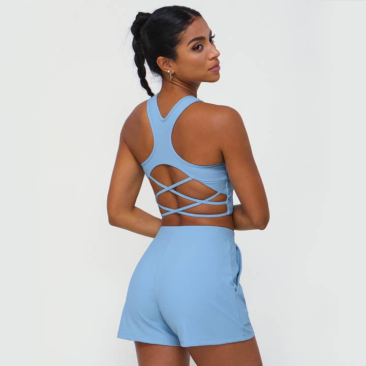 Sodalemon - Wholesale Activewear Set - Women's - Full Coverage High Intensity Sports Bra & Drawstring Shorts1