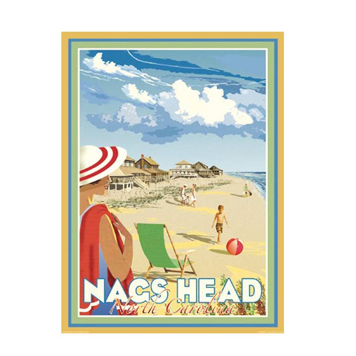 Nags Head North Carolina Art Poster for wholesale by Beach Town Posters