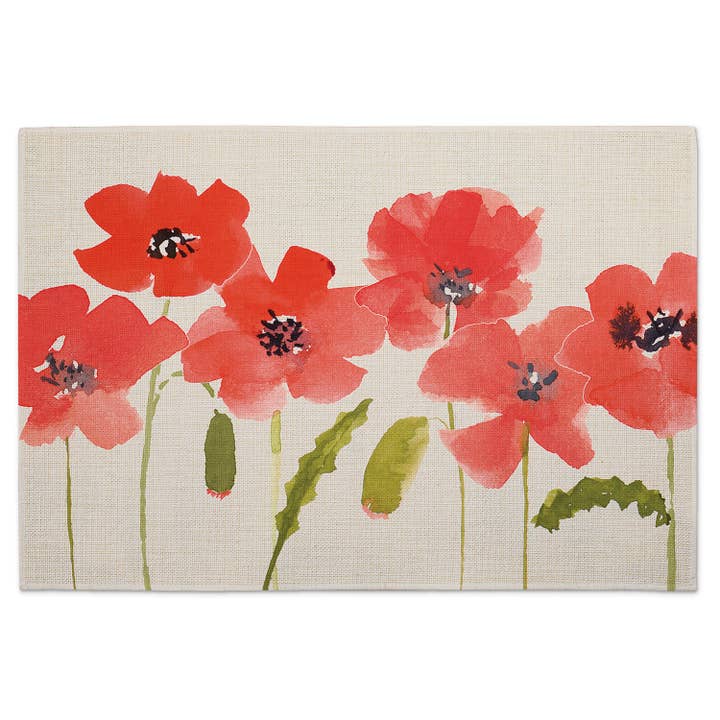 "Anemone Panel" Poly-Cotton Blend Placemat for wholesale by CounterArt/Highland Home/Thirstystone/CoasterStone