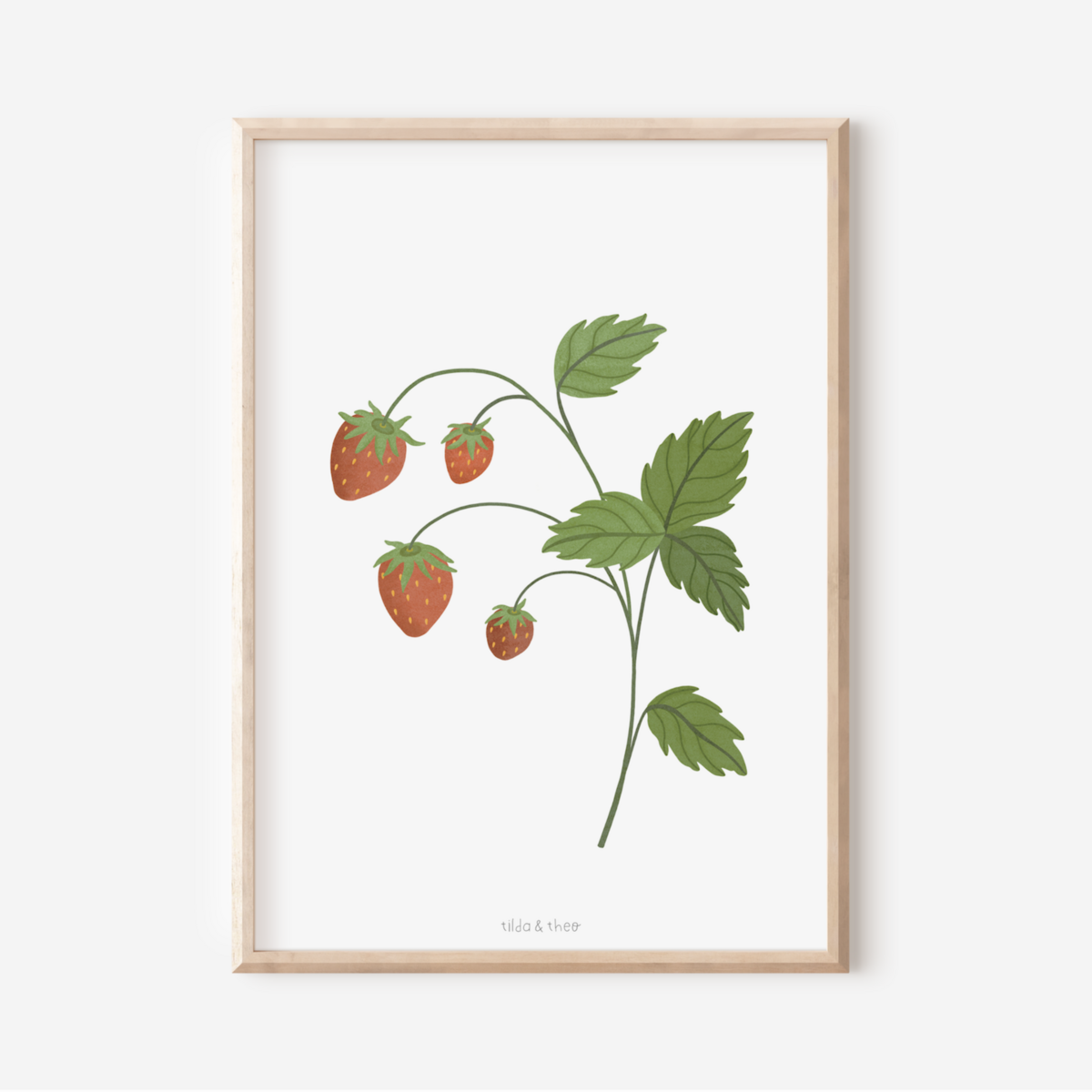 Tilda&Theo - Wholesale Poster - Poster - wild strawberry/strawberry1