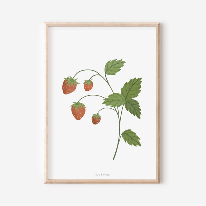 Tilda&Theo - Wholesale Poster - Poster - wild strawberry/strawberry1