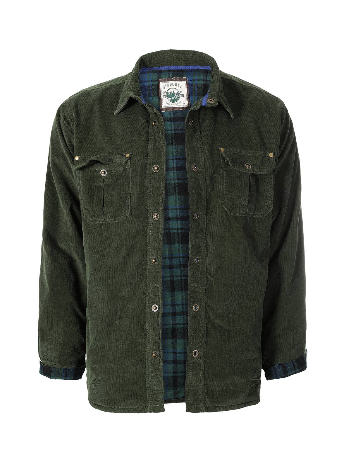 b-one inc – wholesale Shirt Jacket/Shacket - Men’s – Men's Corduroy Button Down Shirt Jacket with Flannel Lining GB-CJ954