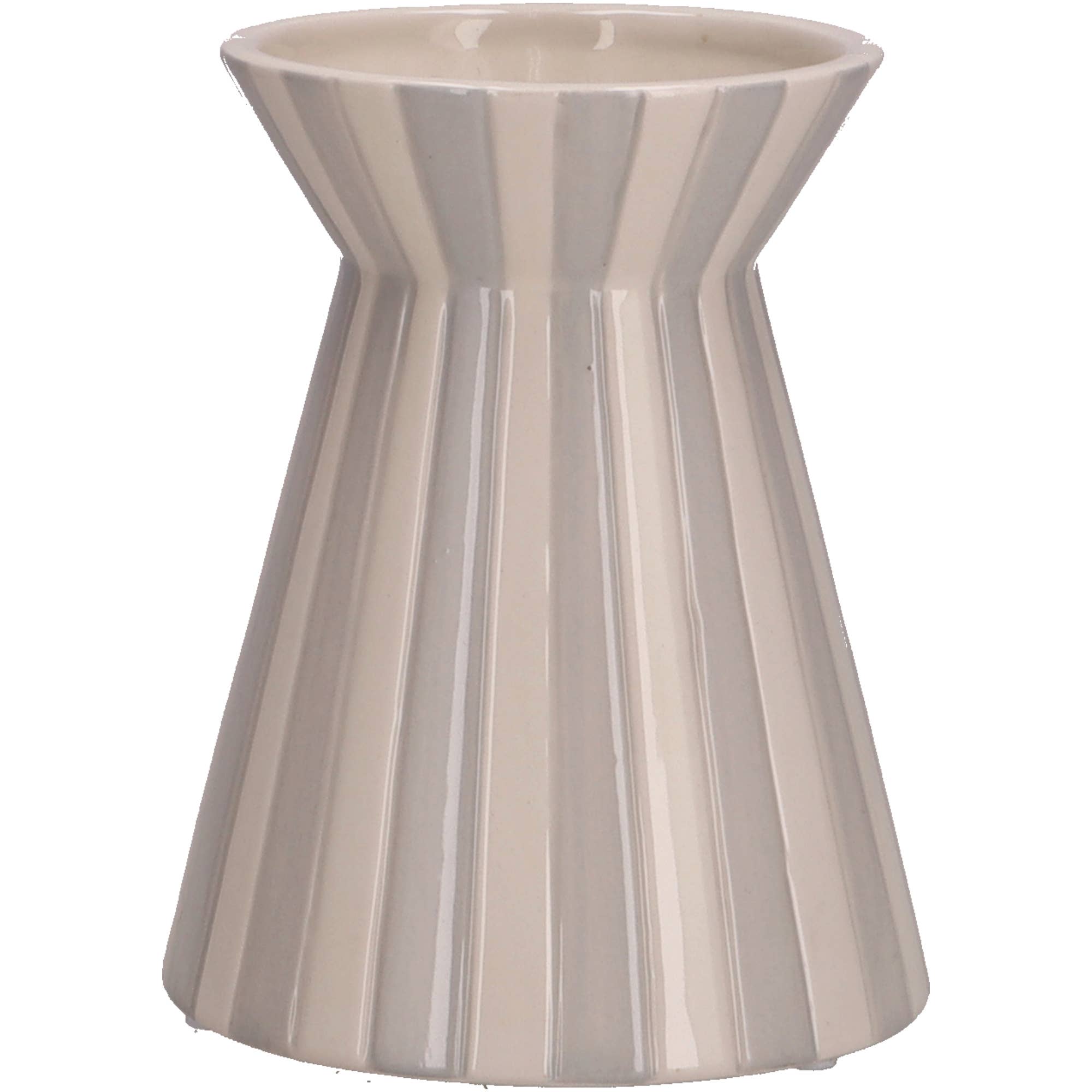 Vosteen - Wholesale Vase - Ceramic Vase Stripo, D12.5cm, H15.4cm, Gray0