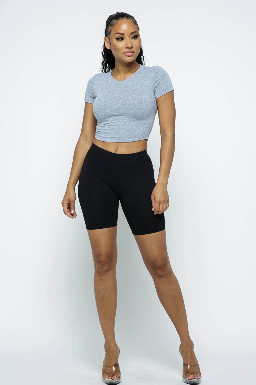 Lime All the Time - Wholesale T-Shirt - Women's - Solid Colored Cropped Round Neck Short Sleeve T-shirt3