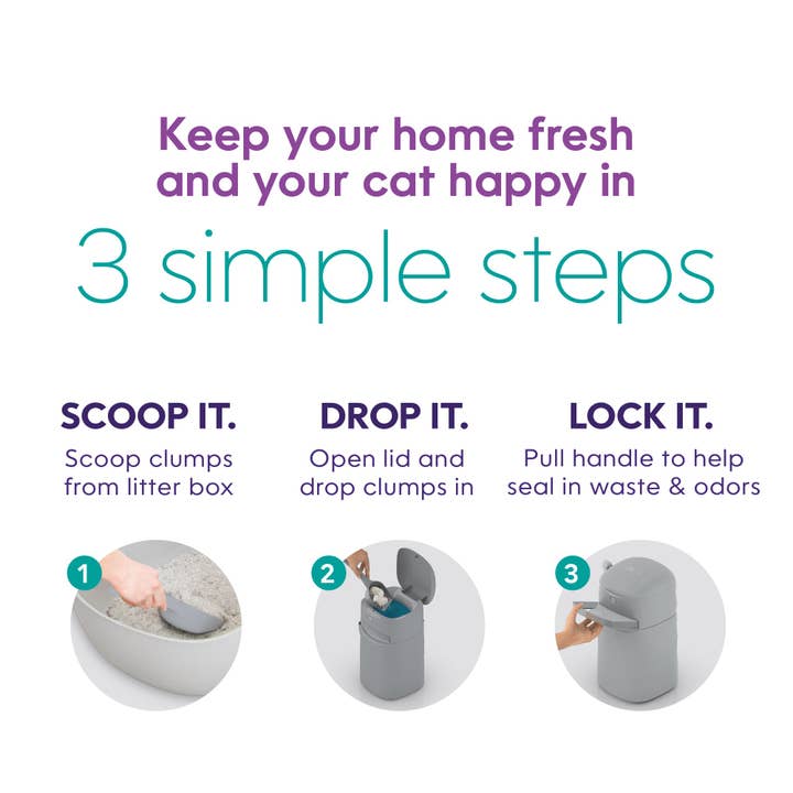 Litter Genie - Wholesale Cat Litter Box - Litter Genie Easy Roll Pail - Grey3