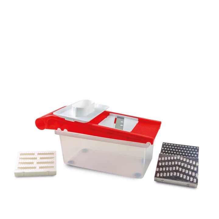 Rigamonti Pietro & Figli srl - Wholesale Grater - Art. 320 MAGIC GRATER SET:slicer+container+4 inserts - RED2