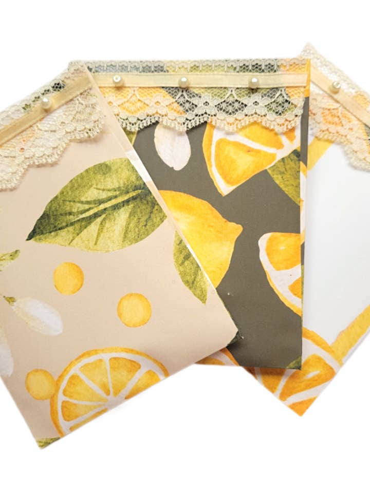 Pearls & Lace Lemongrass Scented Drawer, Closet & Car Sachets, Large Size 4" x 5", 3-Pack for wholesale by Chic Brico