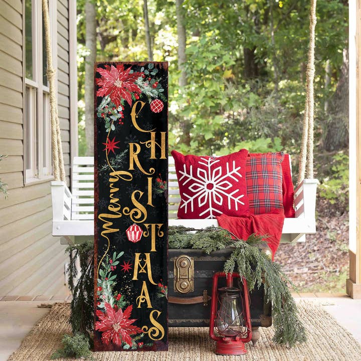 Placa de Natal para Varanda | Decoração Rústica de Entrada de Casa de Campo por atacado de TX USA Corporation