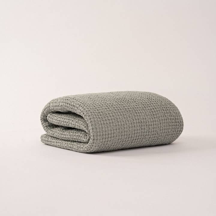 Sage Green Waffle Blanket for wholesale on Faire