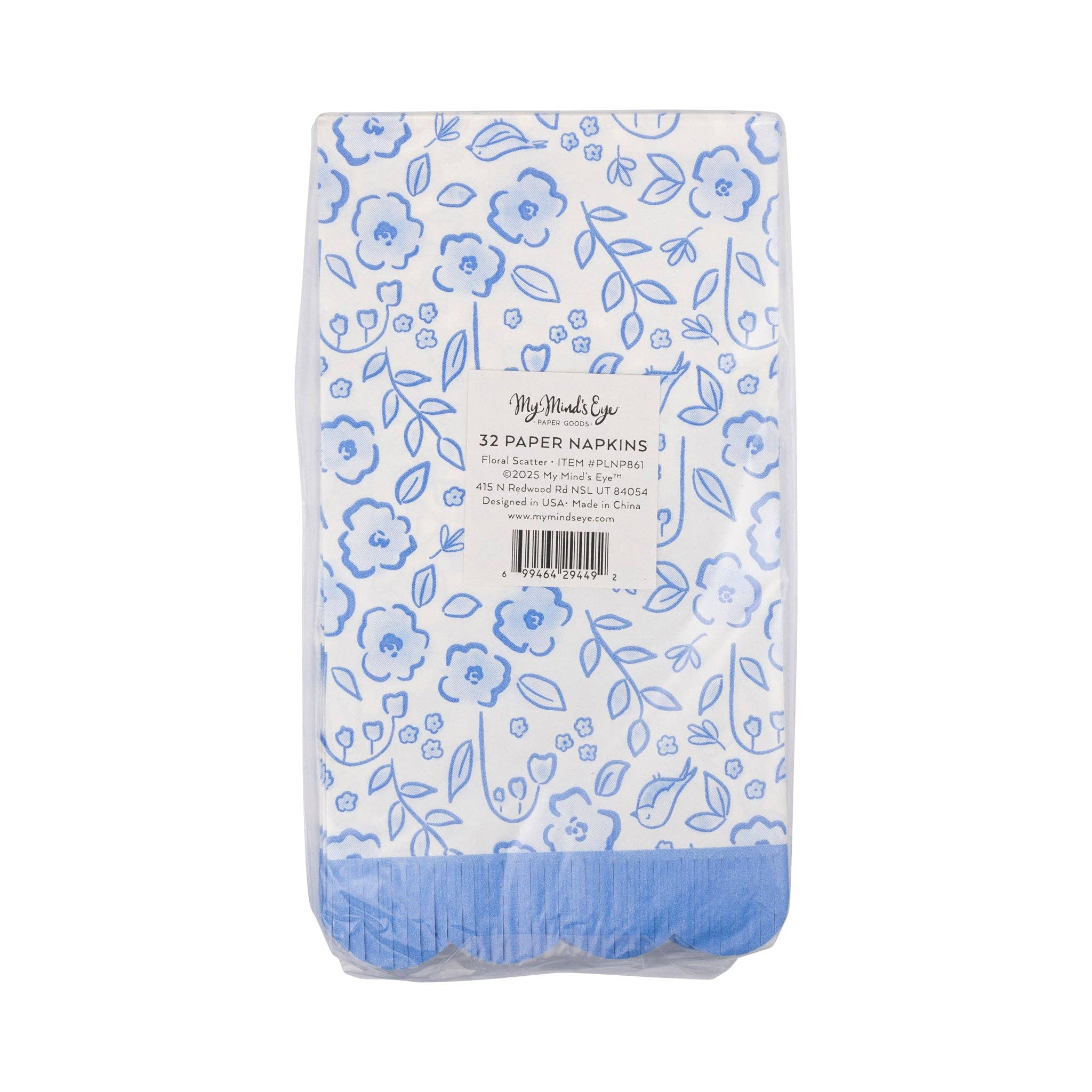 My Mind’s Eye - Wholesale Disposable Napkin - PLNP861 - Floral Scatter Fringe Guest Napkin3