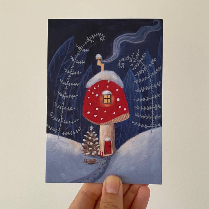 Home for Christmas A6 card for wholesale by Juliet Thomas Doodles