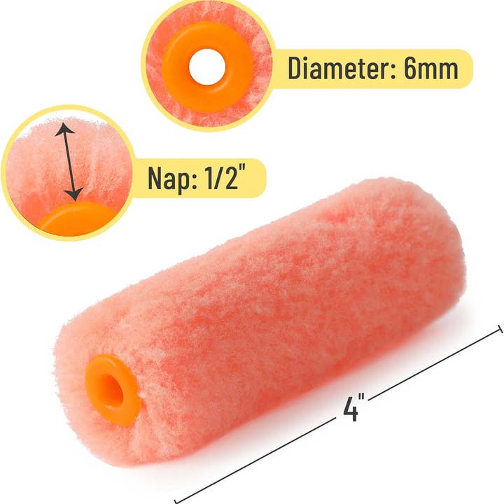 Bates Choice - Wholesale Paint/Wax Brush - Bates- Paint Rollers, 4 inch Paint Roller with 10 Covers2