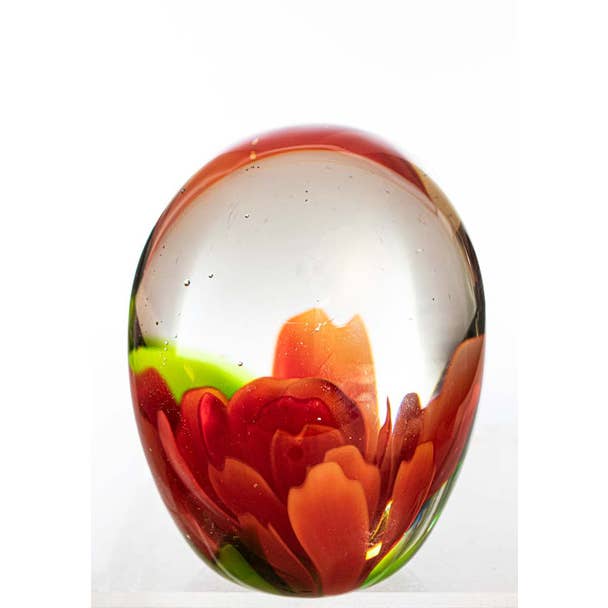 Glass Orange Flower in the Ball 4.75" for wholesale by Sea Creations