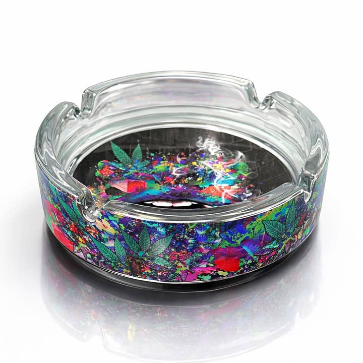 Cendrier en verre TMI Signature - Midnight Exhale (4,25 pouces) pour la vente par Ted Miller Innovation