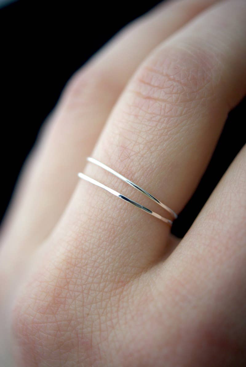 Hannah Naomi - Vendita all'ingrosso Anello midi/a fascia - Anello impilabile ultra sottile, in argento Sterling3