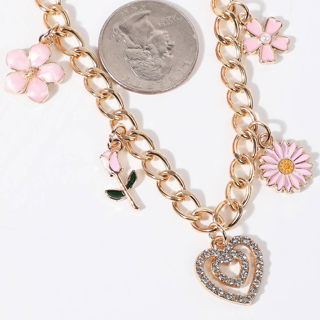 Fashion City - Wholesale Hat Accessory - Women's - Spring Summer Flowers Charm Trucker Hat Chain4