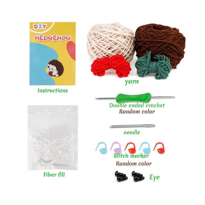 COFFEE HANDMADE DIY HEDGEHOG CROCHET MATERIAL KIT_CWMM0815 for wholesale on Faire