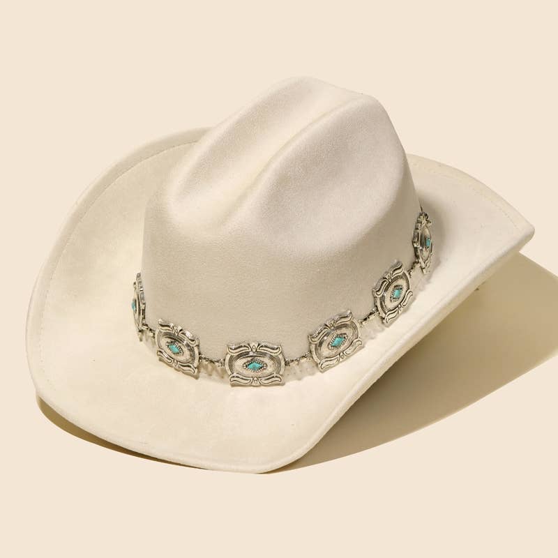 Anarchy Street – Chapéu de cowboy - Mulher por atacado – Chapéu de Cowboy com Disco de Corrente Concho3