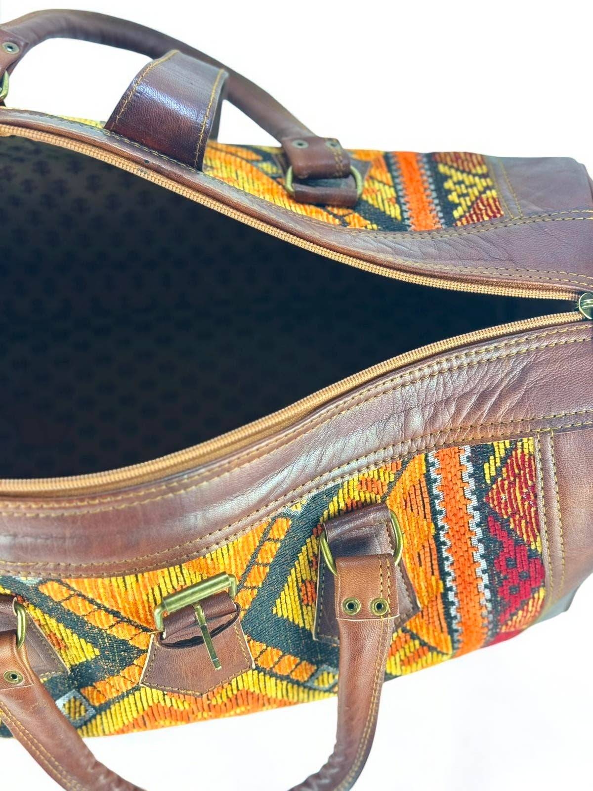 Melecraft – Saco de viagem - Unissexo por atacado – Bolsa de Couro Artesanal e Kilim – Bolsa de Viagem Marroquina1