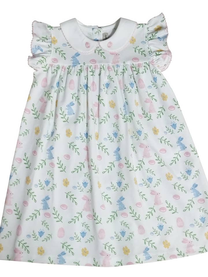 Marco and Lizzy - Wholesale Dress - Kids - Girl's Float dress Easter floral with Bunnies1