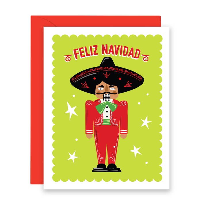 Lucy Loves Paper – Großhandel Weihnachtskarte – Feliz Navidad Mariachi Nussknacker | Weihnachtskarte auf Spanisch