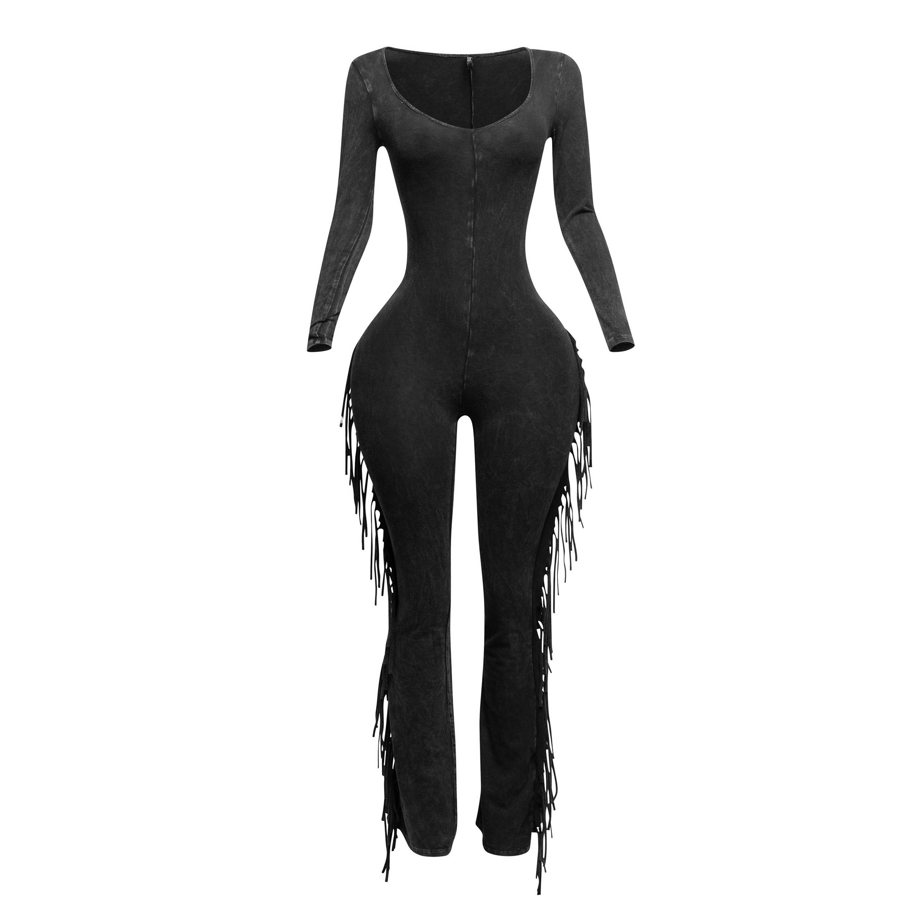 DORCAS - Wholesale Jumpsuit - Women's - Mineral washed fringed jumpsuit15