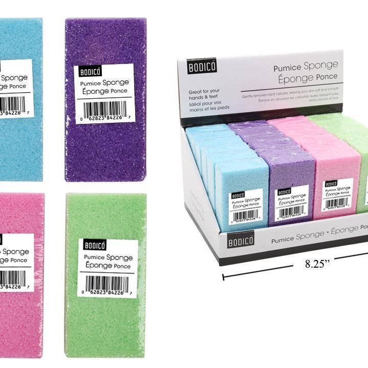 Bodico Pumice Sponge, 24pc/dpy,4 col. for wholesale by Bodico