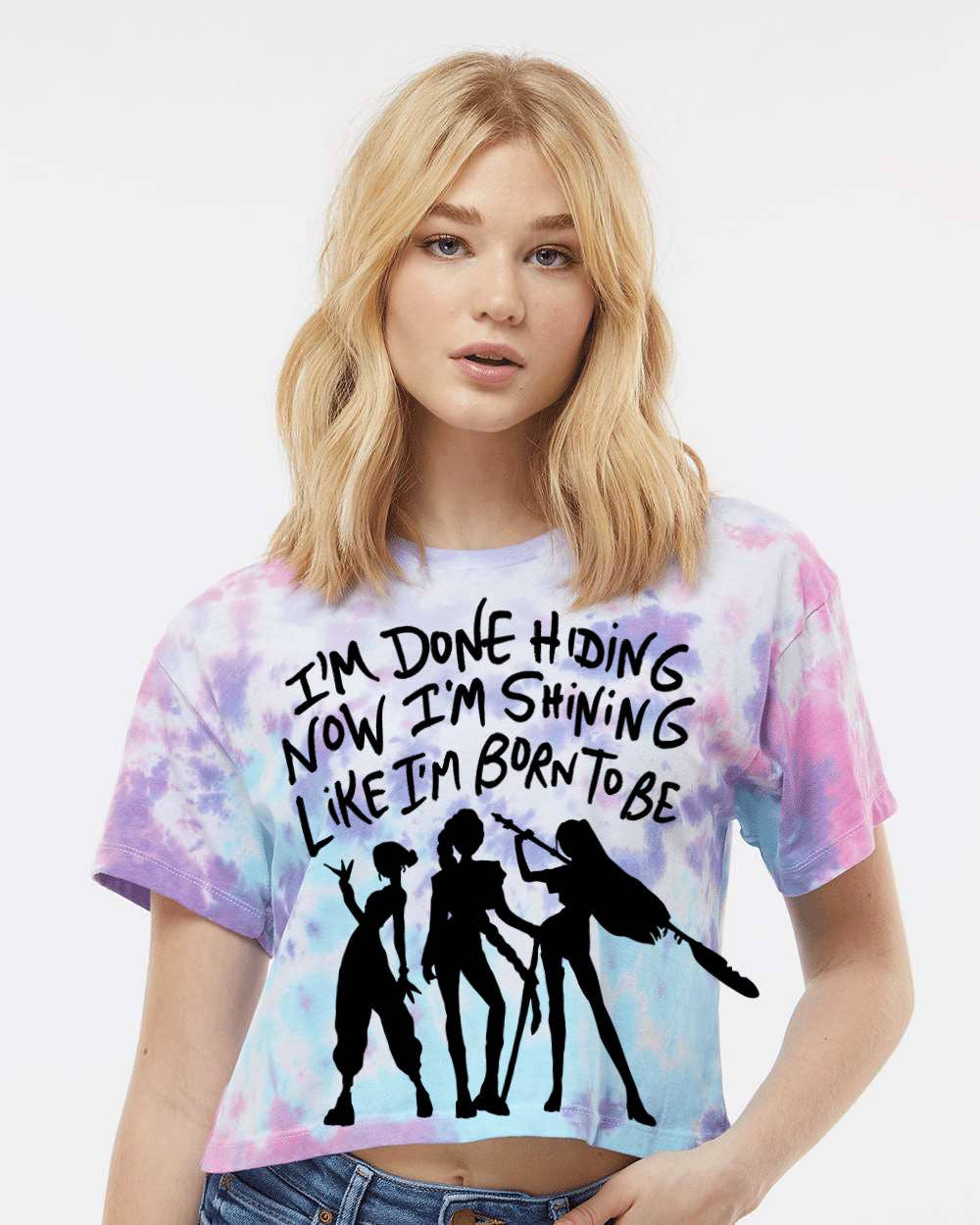Megan Lee Designs - Wholesale Screen Printed T-Shirt - Women's - Huntrix Golden Quote Kpop Demon Hunters Crop Tee – In Stock1