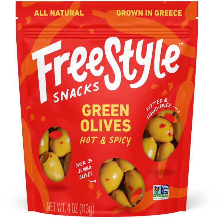 Freestyle Snacks - Wholesale Olives - Green Olives - Hot & Spicy (6 pack)