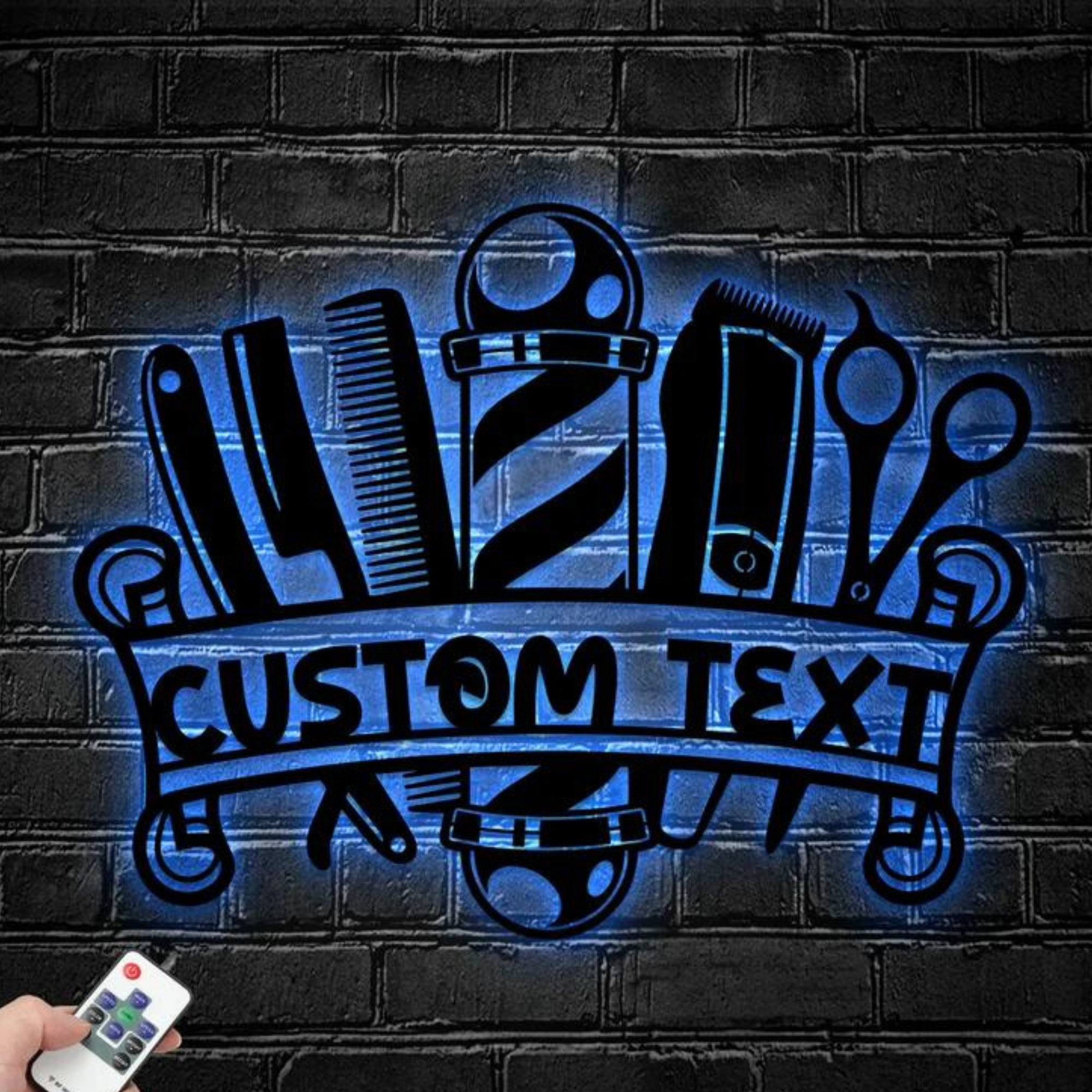 Glow Neon - Venta al por mayor Letrero de neón - Cartel de metal personalizado para barbería con luces LED0