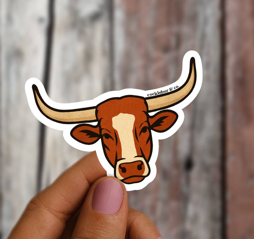 Cocklebur & Co. - Wholesale Sticker - Retro Longhorn - sticker0