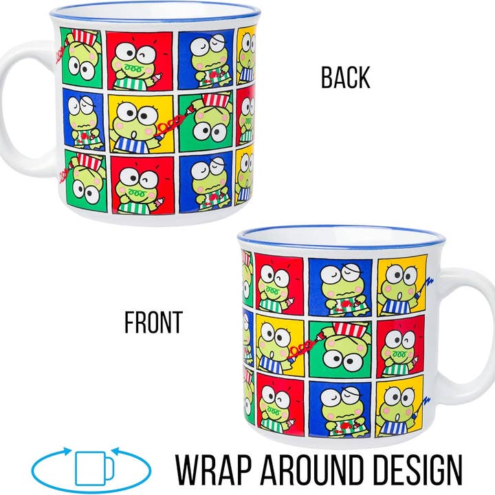 Innovarix – Großhandel Kaffeebecher – Sanrio Keroppi Posen Gitter Keramik Camper Tasse - 20 oz.4