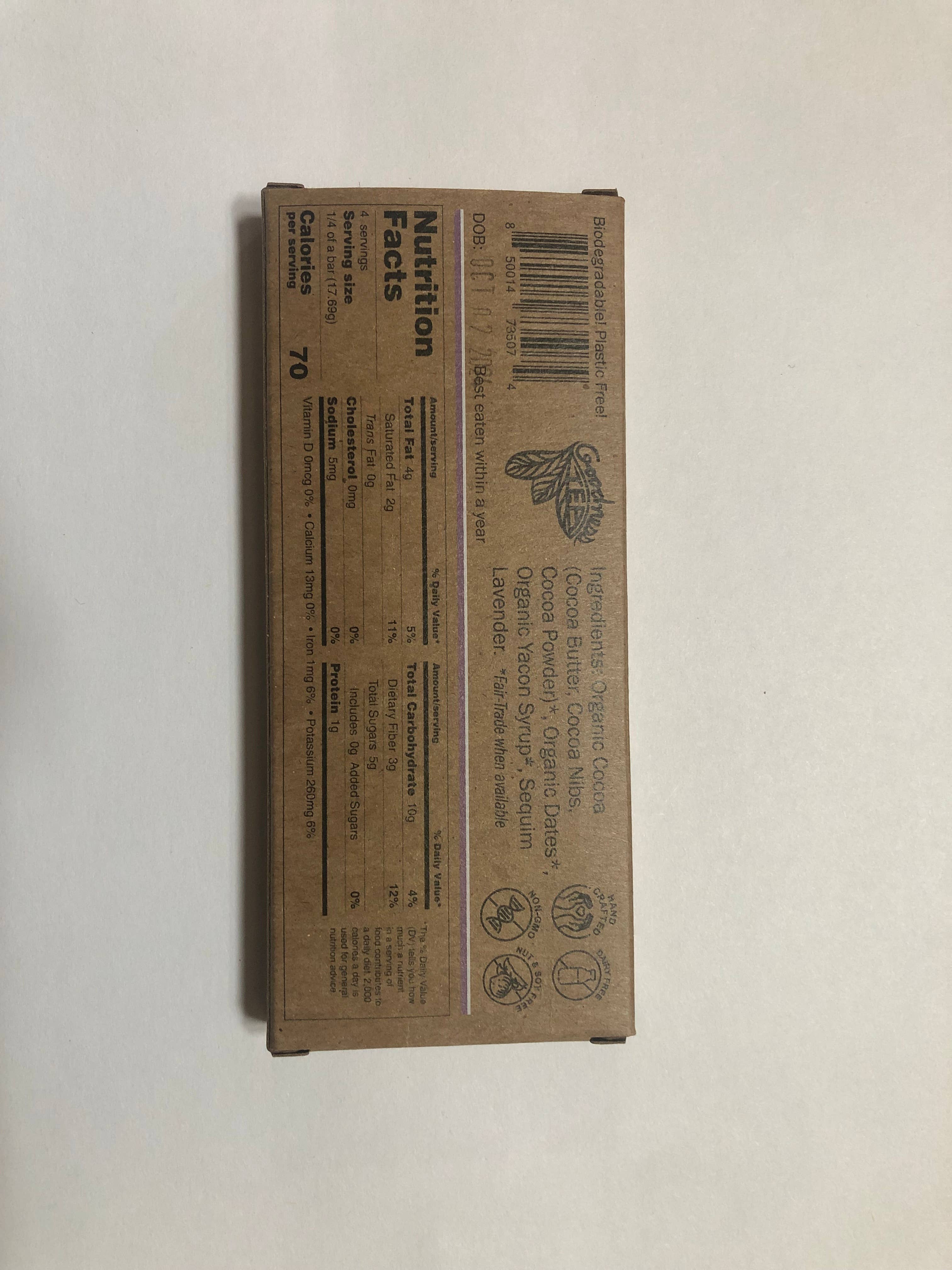 Goodness Tea - Wholesale Chocolate Bar - Perfect Date Chocolate- Lavender Love2