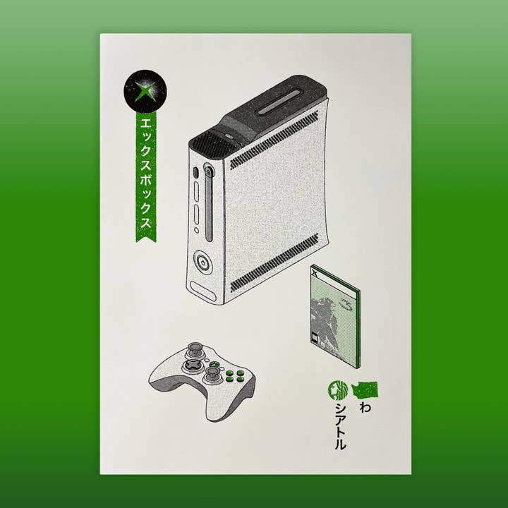 Risographe Xbox 360 pour la vente par Mockup Goods Co.