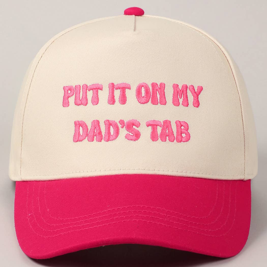 Fashion City - Wholesale Baseball Cap - Unisex - Put It On My Dad's Tab Embroidery Two-Tone Hat24