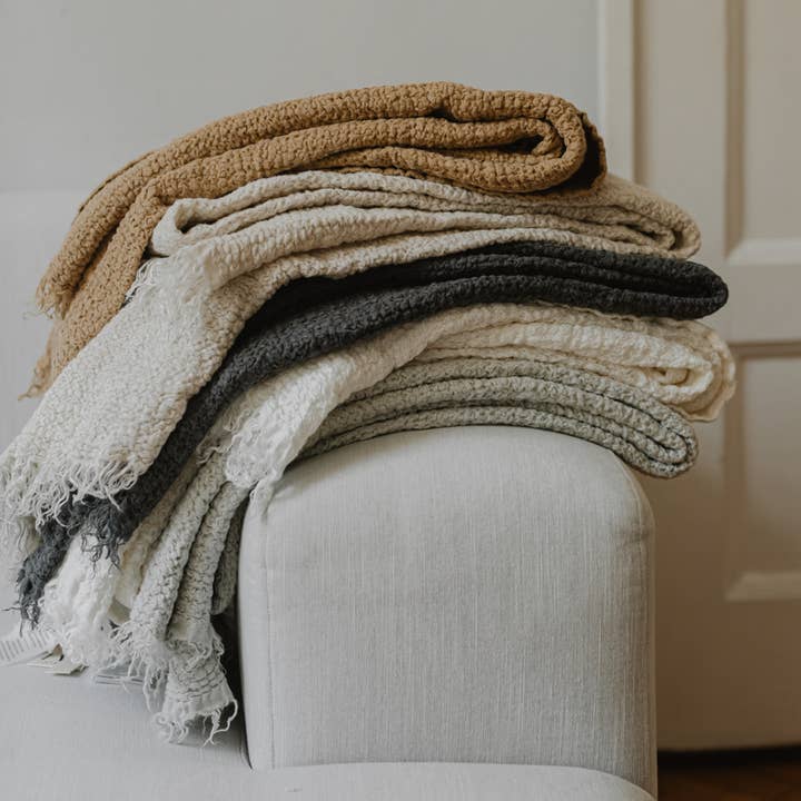 Linen Way Inc. - Wholesale Throw Blanket - Nantucket Linen Throw - Available in 9 Colors