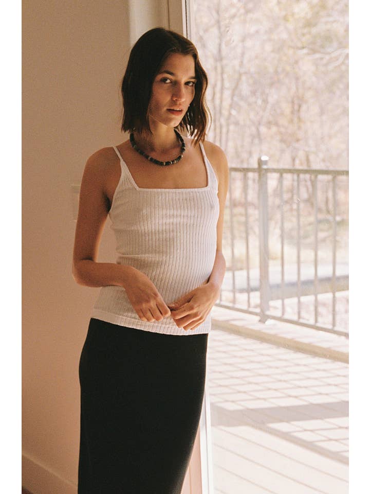 LA RELAXED – Großhandel Camisole – Damen – Pointelle-Top mit quadratischem Ausschnitt7