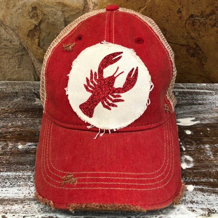 BohoGroove - Wholesale Baseball Cap - Women's - “Sparkly Crawfish” Hat – Glitter Snapback Trucker12