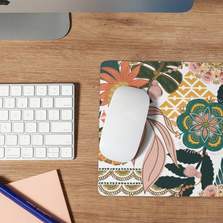 Tappetino per mouse boho floreale per la vendita all'ingrosso da parte di Livy Lou Designs + Co